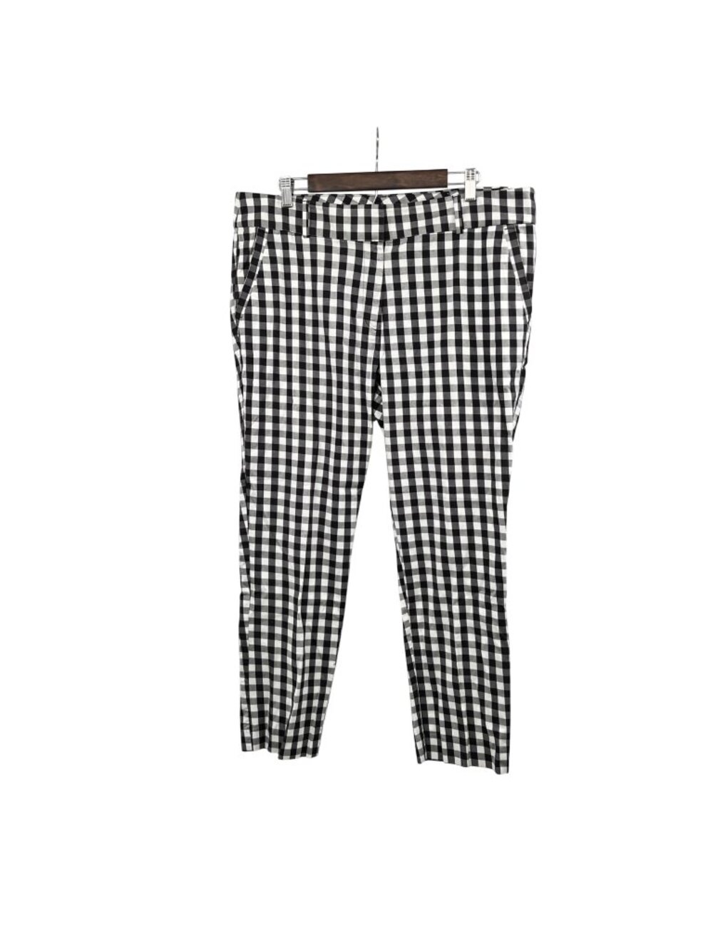 Loft Womens Checkered Modern Skinny Pants Black/White Size 16 Pockets